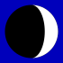 A black circle with white circle in blue background

Description automatically generated