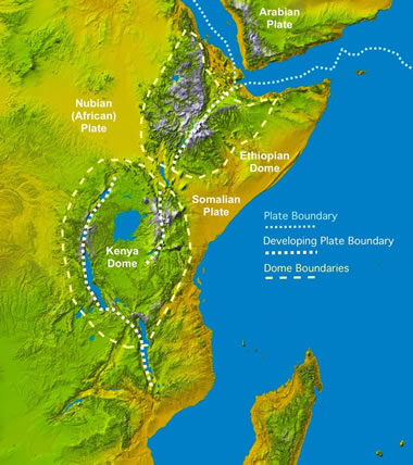 East Africa Rift plate boundary map